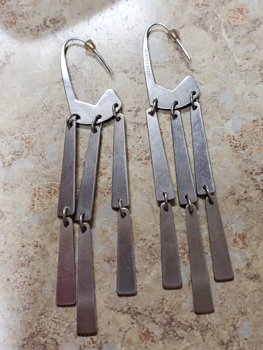 Kendra Scott Silver-Tone Multi Bar Fringe Drop Earrings